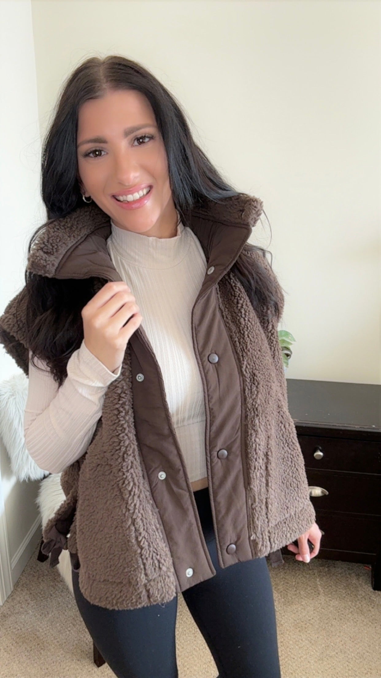 Cozy Mock Neck Sherpa Vest