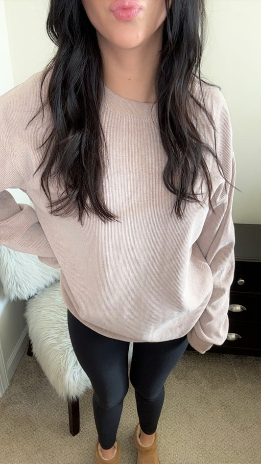 Ribbed Oversized Sweatshirt