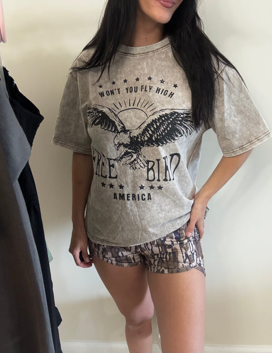 Free Bird Vintage Graphic Mineral Washed Tee