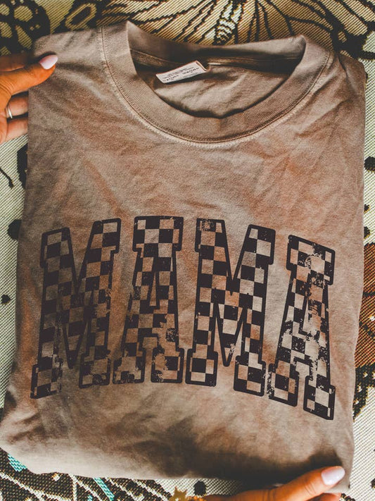 Mama Checkered Graphic Tee