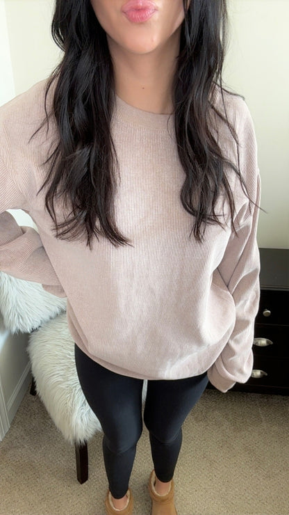 Ribbed Oversized Sweatshirt