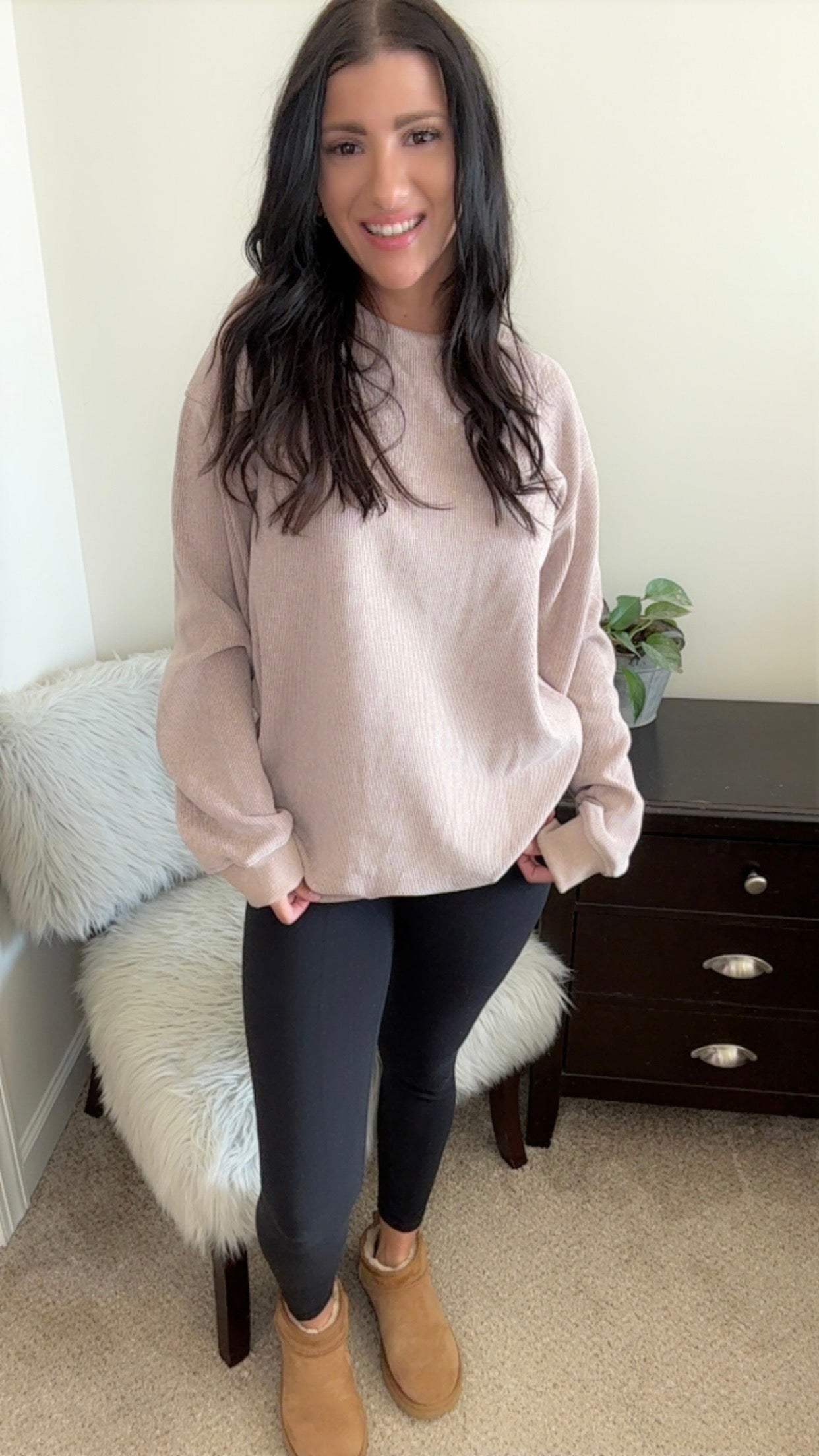 Ribbed Oversized Sweatshirt