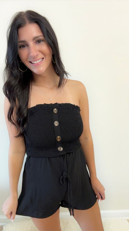Smocked Strapless Romper