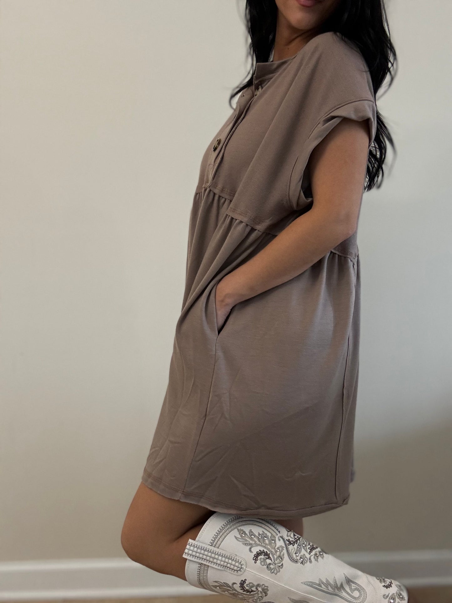 The Nest Khaki Babydoll Dress