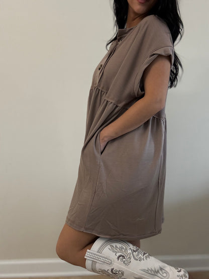The Nest Khaki Babydoll Dress