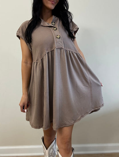 The Nest Khaki Babydoll Dress