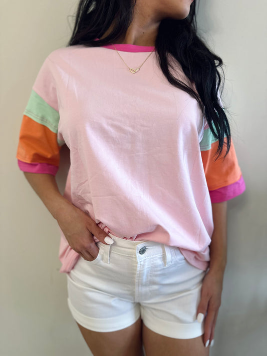 Oversized Color Block Top