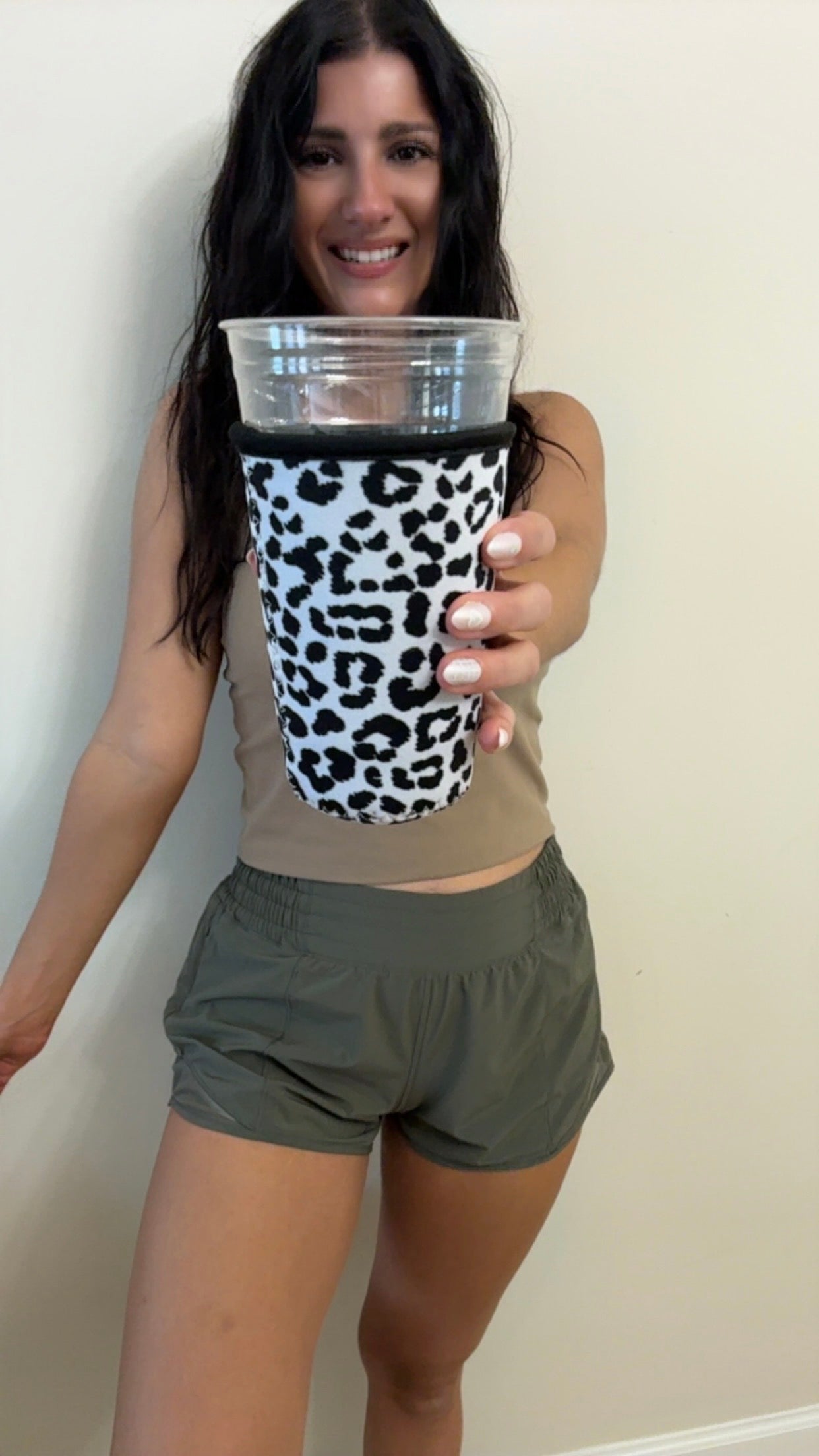 White Animal Print Coffee Sleeve