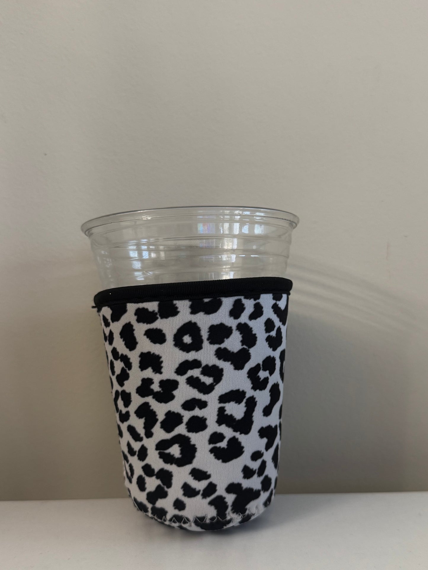 White Animal Print Coffee Sleeve