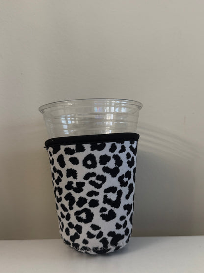 White Animal Print Coffee Sleeve