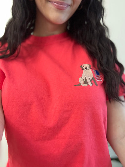 American Pup Embroidered Tee